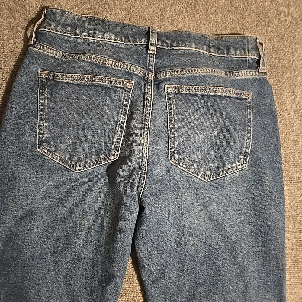 J Crew Denim Jeans Womens 29P Blue Nipped Straight High Rise Semi Stretch